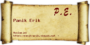 Panik Erik névjegykártya